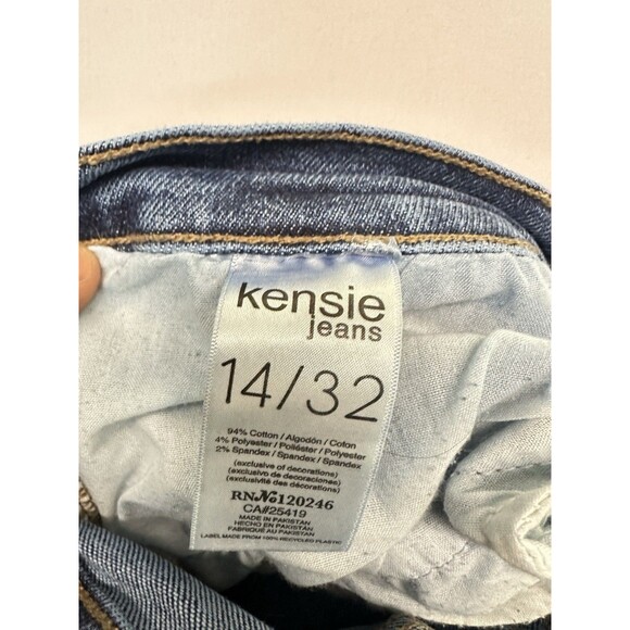 Kensie The Ella High Rise Straight Leg Jeans Vintage Luxe Marina Blue Size 14/32 - Picture 4 of 6